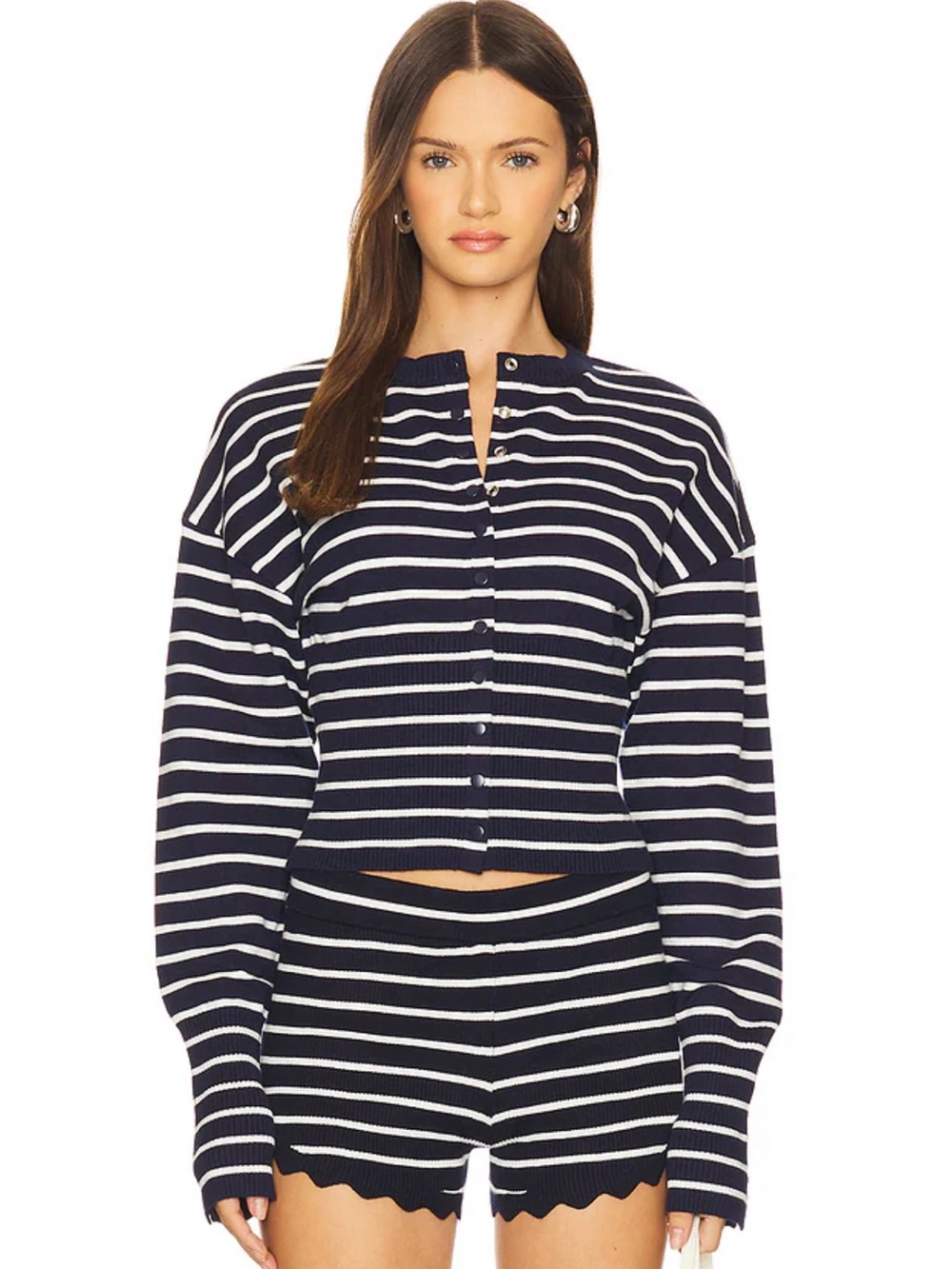 Lioness Head in The Clouds Cardigan in Navy Stripe NEW WITH TAGS MEDIUM